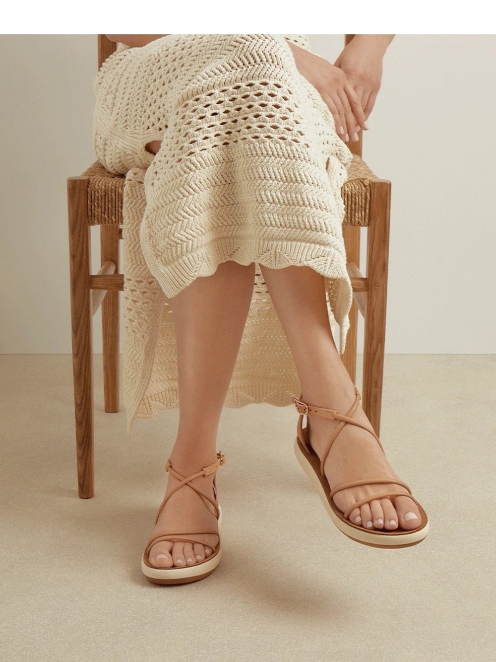 Ancient Greek Sandals Anastasia Comfort, Natural, Size 40